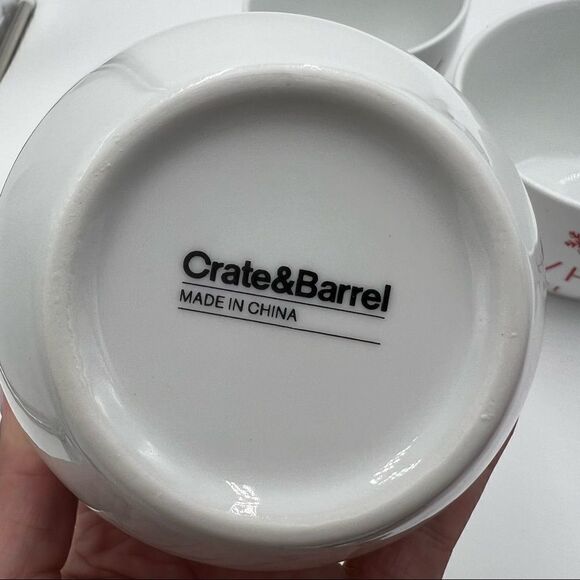 Set of 3 Crate & Barrel Ceramic Small Nesting Bowls. Holiday Nesting Bowls. - Picture 7 of 13